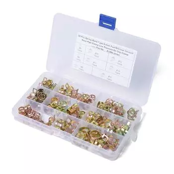 80pcs 8 Kind Spring Clips Car Air Hose Water Pipe Fuel Line Tube Fastener Clamps