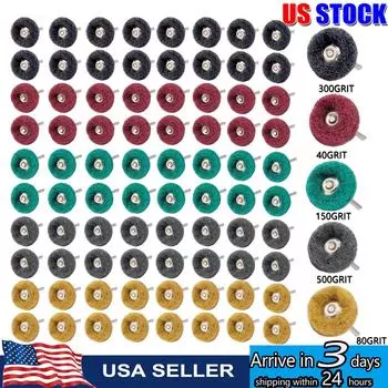 80PCS Abrasive Wheels 1 inch Wheel Buffing Polishing Wheel Set 40/80/150/300/500 Grit Buffing Wheels For Power Rotary Tools