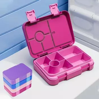 810ml Kids Lunch Box Portable Divided Microwave Oven Bento Box BPA Free Leakproof Food Container for Back To School Kitchen розовый