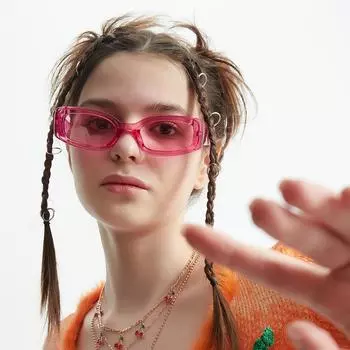 813018 Candy-Colored Square Sunglasses For Women, Colored Transparent Glasses For Men, Recommended By Retro Sunglasses Hipsters розы красного