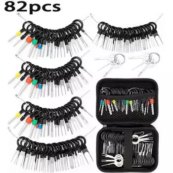 82pcs box terminal disassembly tool, car needle puller maintenance and disassembly tool, needle puller wire crimping wire set