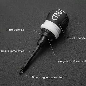 85*45mm Mini Ratchet Screwdriver Dual-purpose Magnetic Batch Head For Repairing Telescopic Labor-Saving Hand Tools чёрный