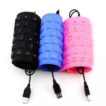 85 клавиш складная клавиатура портативная проводная USB бесшумная силиконовая складная клавиатура для ноутбука/компьютера синий