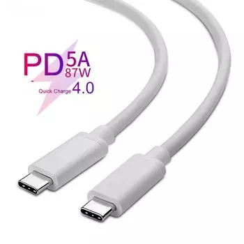 87 Вт 5A USB C к USB C кабель быстрой зарядки QC 3.0 для iPhone Realme Xiaomi шнур быстрой зарядки оригинальный мобильный телефон кабели типа C 0.3m