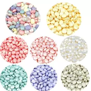 8*10mm High Quality Bracelets 20Pcs For DIY Jewelry Making Hot Sale Dispersion Beads Acrylic Macaron flat beadsz DIY Ornament Beaded Earrings New бежевый