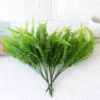 8/12pcs Artificial Plants Persian Ferns Green Grass Fake Plants Twigs Leaves Grass Flower Arrangement Wedding Party Home Decor 8pcs