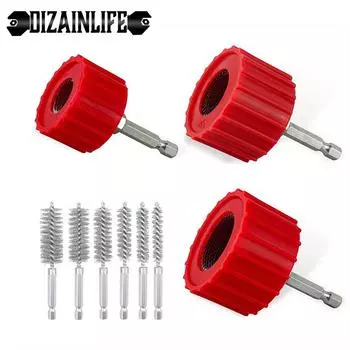 8-19mm 1/2 3/4 1 Copper Pipe Cleaner Set for Drill Wire Tube Machinery Cleaning Brush Rust Washing Polish Tool Soldering Tube