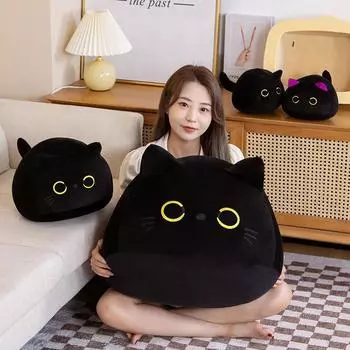 8-20 см круглая толстая игрушка-кошка черная мягкая игрушка-кошка плюшевая подушка детские игрушки подарок на день рождения для детей 8cm