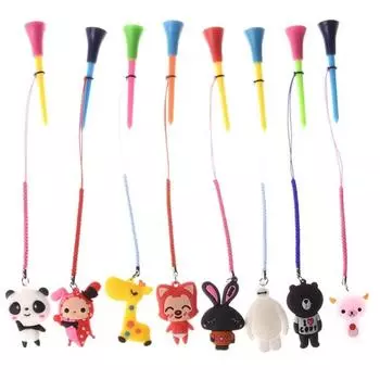 8.3mm Golf Rubber Tees Cartoon Pattern LED Golf Tee Golf Glitter Tee Insert Into Grass 1pc-b-random pattern