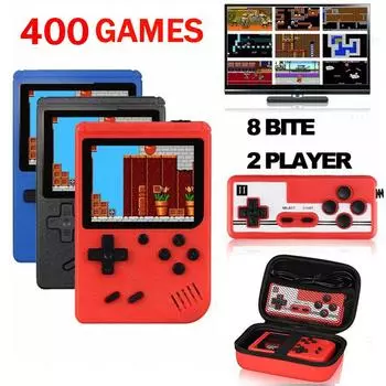 8-битная игровая консоль, 3,0-дюймовый ЖК-дисплей, портативный мини-игровой плеер в стиле ретро, встроенный 400 игр, портативная игровая консоль AV для детей, подарок жёлтый