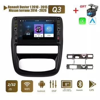 8 дюймов для Renault Duster 1 2010-2015 для Nissan terrano 2014-2020 с кнопкой автомобиля Android CarPlay Android GPS 2 + 32 ГБ 1+32GB