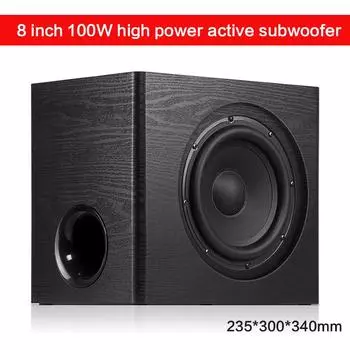 8-дюймовый сабвуфер высокой мощности 100 Вт W-1 активный Hi-Fi сабвуфер для домашнего кинотеатра, домашнего аудио, эхо-галерея, ТВ, компьютер, сценические колонки чёрный
