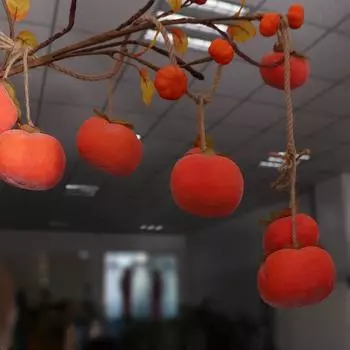 8 Fruit Simulation Persimmon Fruit Orange 80cm Artificial Persimmon Lifelike Plastic Persimmon Pendant Restaurant оранжевый