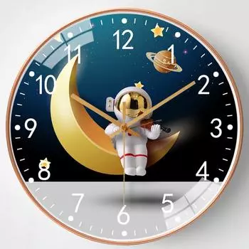 8 Inch Kids Wall Clock Silent Movement Bedroom Clock Creativity Round Clock Home A