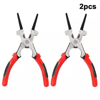 8 Inch Multi-Function Welding Pliers Flat Mouth Pincers Refined High Hardness Mig Welding Auxiliary Tool Removing Wire Cutting 2pcs