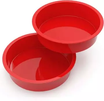 8 inch Round Cake Pans Silicone Cake Molds for Baking Non-stick Baking Pans for Layer Cake Cheese Cake and Chocolate Cake