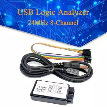 8-канальный логический анализатор с частотой 24 МГц, подходящий для Arduino ARM / FPGA M100 Hot с USB-кабелем, линией Dupont, набором устройств логического анализа UART IIC SPI Debug