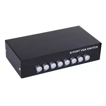 8 ort VGA h без USB 8 входов 1 выход VGA Видеоселектор 8Computers Share One 1920 1440 Разрешение
