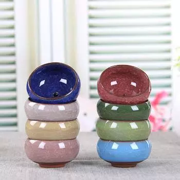 8 Pcs Ice-Crack Ceramic Succulent Pots – Mini Flower Planters for Home & Garden Decor 8 pcs