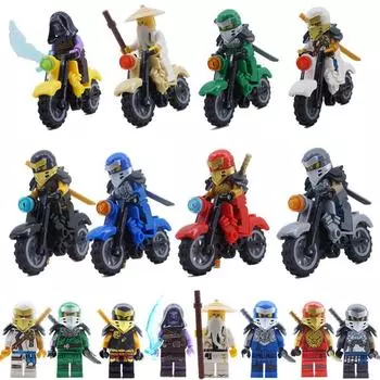 8 Phantom Motorcycle Series Building Block Фигурка Сборка мелких частиц Кукла Ниндзя Игрушка Сумка