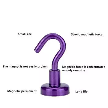 8 piece magnet hook,neodymium magnet hook,kitchen and bathroom organizer,maximum suction power 22 kg,refrigerator magnet bracket GJ16