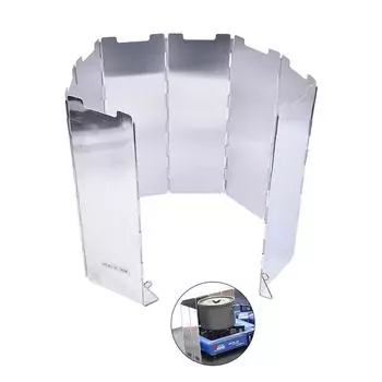 8 Plate Foldable Gas Stove Outdoor Camping Cooking Windbreak Camping Equipment Outdoor Camping Stove Foldable Windshield серебряный