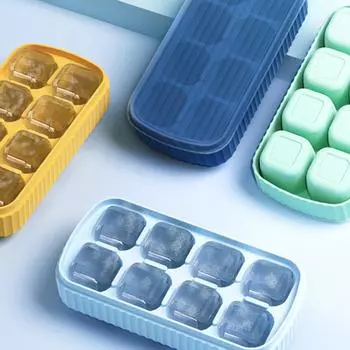 8 сеток, большая форма для лотка для льда, гигантская Jumbo, большая пищевая силиконовая форма для кубиков льда, квадратный лоток для льда, DIY льдогенератор, лоток для кубиков льда зелёный