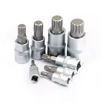 8 шт. 1/4 3/8 1/2 Torx Bit Socekt Set Адаптер Шестигранный Ключ Шлицевые Биты Универсальная Головка Для Динамометрического Ключа Трещоточный Торцевой Ключ CHINA