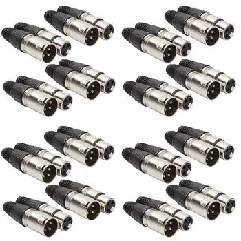 8 шт. 4 шт. 4 шт. 4 шт. Женский разъем Cannon XLR 3-контактный разъем микрофонный аудиокабель разъемы проводов
