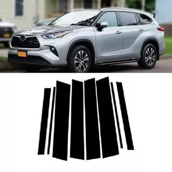 8 шт. для Toyota Highlander 2020-2022 оконные стойки дверные накладки наружные украшения автомобиля наклейки аксессуары стиль