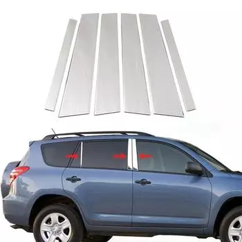 8 шт. двери автомобиля, окна, стойки, накладка, наклейка, хром для Toyota RAV4 XA30 2006-2012