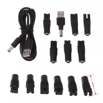 8 шт./компл. шнур питания 5 В, сменное зарядное устройство, USB-адаптер для электрической машинки для стрижки волос