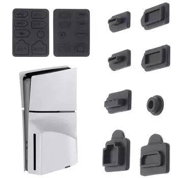 8 шт./компл. USB HDM пылезащитная заглушка, черная противопыльная крышка, силиконовая пылезащитная заглушка для PS5 Slim
