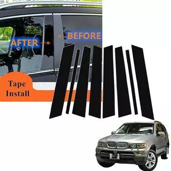 8 шт., обшивка окна двери автомобиля, стойки, наклейки на крышку для BMW X5 E53 2000 2001 2002 2003 2004 2005 2006, автостайлинг