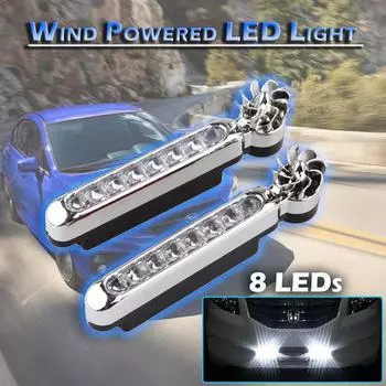 8-светодиодные ветровые автомобильные DRL дневные ходовые огни противотуманные фары A серебряный