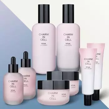 8 types of Charmzone Charm In Cell Ritual (softener + emulsion + 2 ampoules + 2 creams + 2 eye creams)