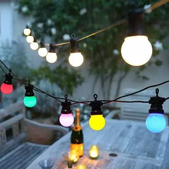 8M/13M/24M Led Globe Ball String Light Street Christmas Fairy Led Festoon Outdoor для сада, заднего двора, вечеринки, патио, украшения 8m 10bulbs разноцветный
