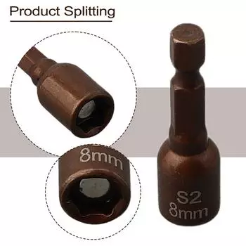 8Mm Magnetic Nut Screwdriver Socket Bit Hex Shank Driver Adapter Socket Wrench Electric Screwdrivers Pneumatic Dril ярко-розовый