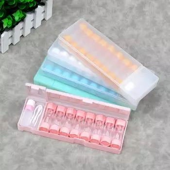 8pairs Contact Lens Box Holder Travel Portable Small Cute Clear Eyewear Bag Container Contact Lenses Soak Storage Case белый