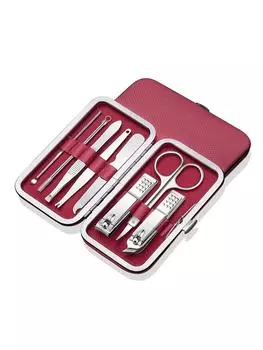 8pcs Nail Scissors Set Household Nail Clippers Stainless Steel Ear Spoons Eagle Beak Nail Groove Clippers Special Pedicure красный
