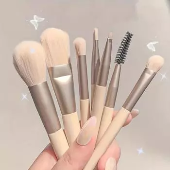 8PCS Professional Soft Fluffy Makeup Brush Set With Storage Bag, Foundation Powder Concealers Blending Eye Shadows Eyelash Eyebrow Make Up Brush Kit
