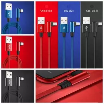 90 Degree Angle Type C Cable Woven Shell USB C Charging Cable Single Elbow USB Cable Mobile Phone 0.25m чёрный