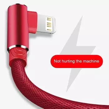 90-градусный USB-кабель для передачи данных, кабель для быстрой зарядки, оригинальный шнур для зарядки 2 м 3 м 1m чёрный