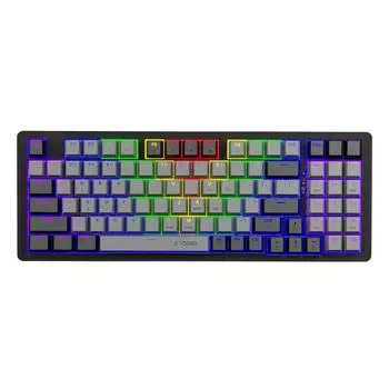 90% механическая клавиатура с игровой подсветкой RGB с возможностью горячей замены серый/чёрный