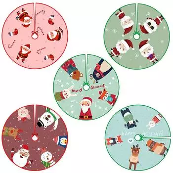 90CM Christmas Tree Skirt Base Floor Mat Cover Xmas Tree Ornament Decor Hot New D