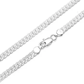 925 серебро 6 мм ожерелье цепи мужские модные ювелирные аксессуары 45cm