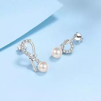 925 Серебряные серьги-гвоздики женские, модные 5A пресноводные жемчужины безупречные платиновые серьги-гвоздики серьги с муассанитом 925 silver