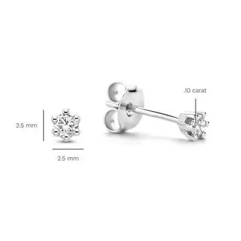 925 Silver Basic Geometric Stud Earrings White Gold Wedding Bridal Accessories Qixi Festival Girlfriend Girlfriend Gift 925 silver