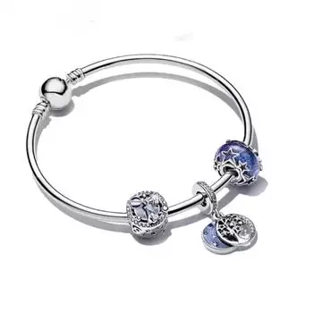 925 Sterling Silver Bracelet Star Pendant Bracelet Fashion Women s Jewelry 21cm
