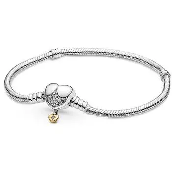 925 Sterling Silver New Heart Shaped Zircon Bracelet for Original Bracelets Jewelry for Women Birthday Gift
